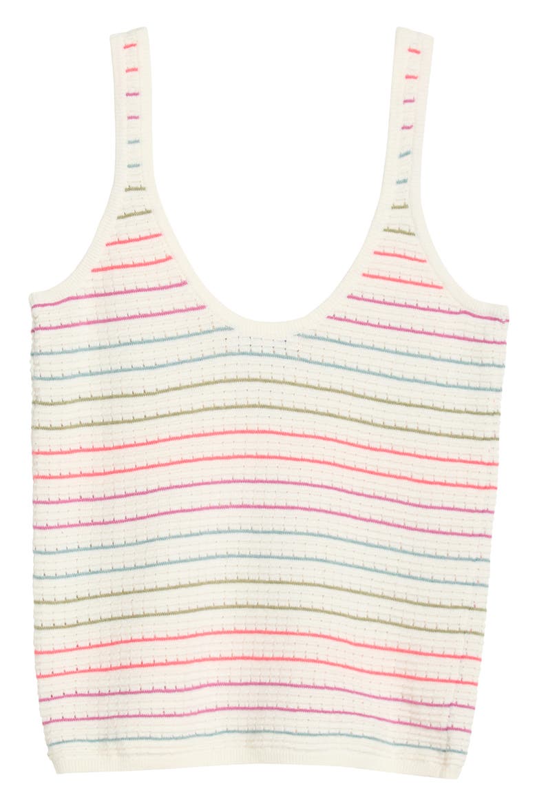Siena Stripe Cotton Pointelle Sweater Tank, Alternate, color, STRIPE MULTI