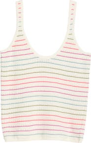 Marine Layer Siena Stripe Cotton Pointelle Sweater Tank