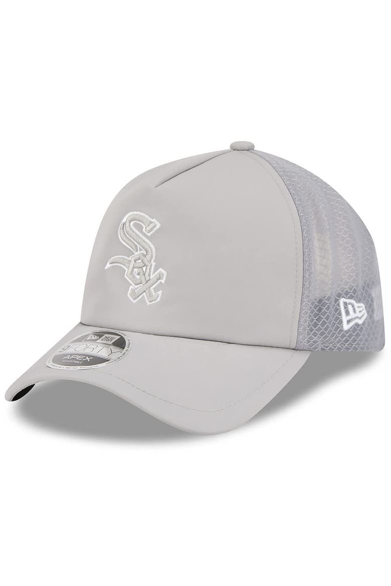 Men's New Era Gray Chicago White Sox 2026 Batting Practice Apex 9FORTY Adjustable Trucker Hat, Main, color, Gray