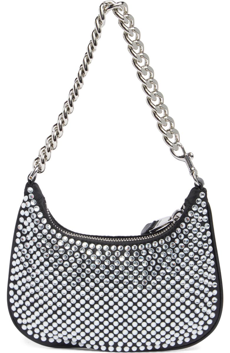 Moschino Rhinestone Covered Shoulder Bag, Alternate, color,