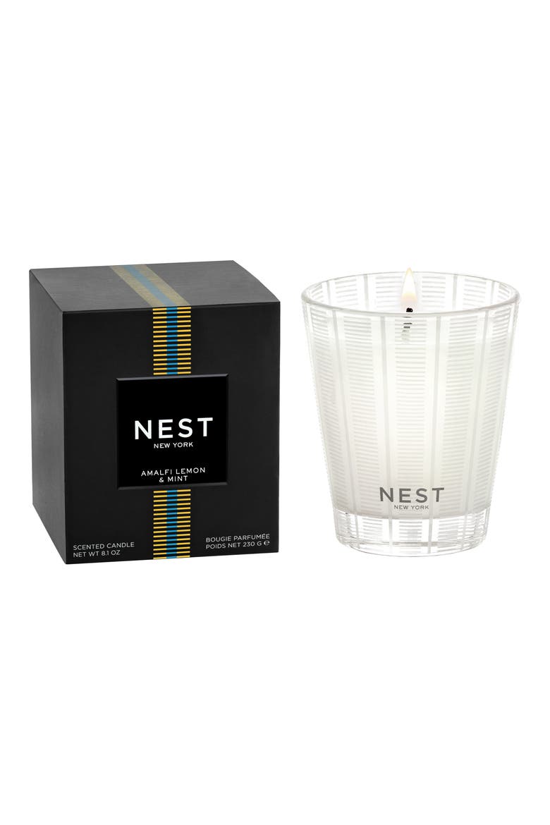 Amalfi Lemon & Mint Scented Candle, Main, color, NO COLOR