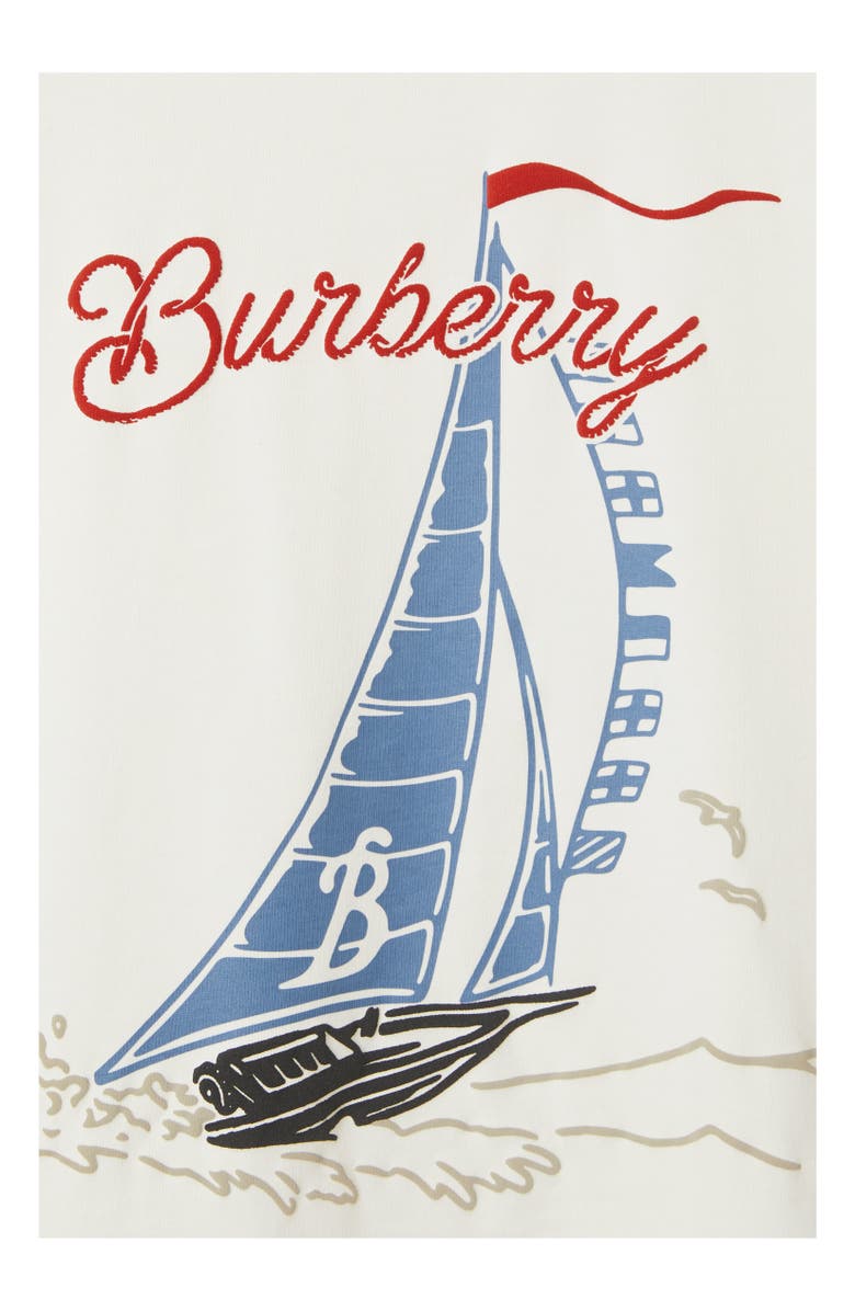 Burberry Sailboat Cotton T-shirt, Alternate, color, Chalk