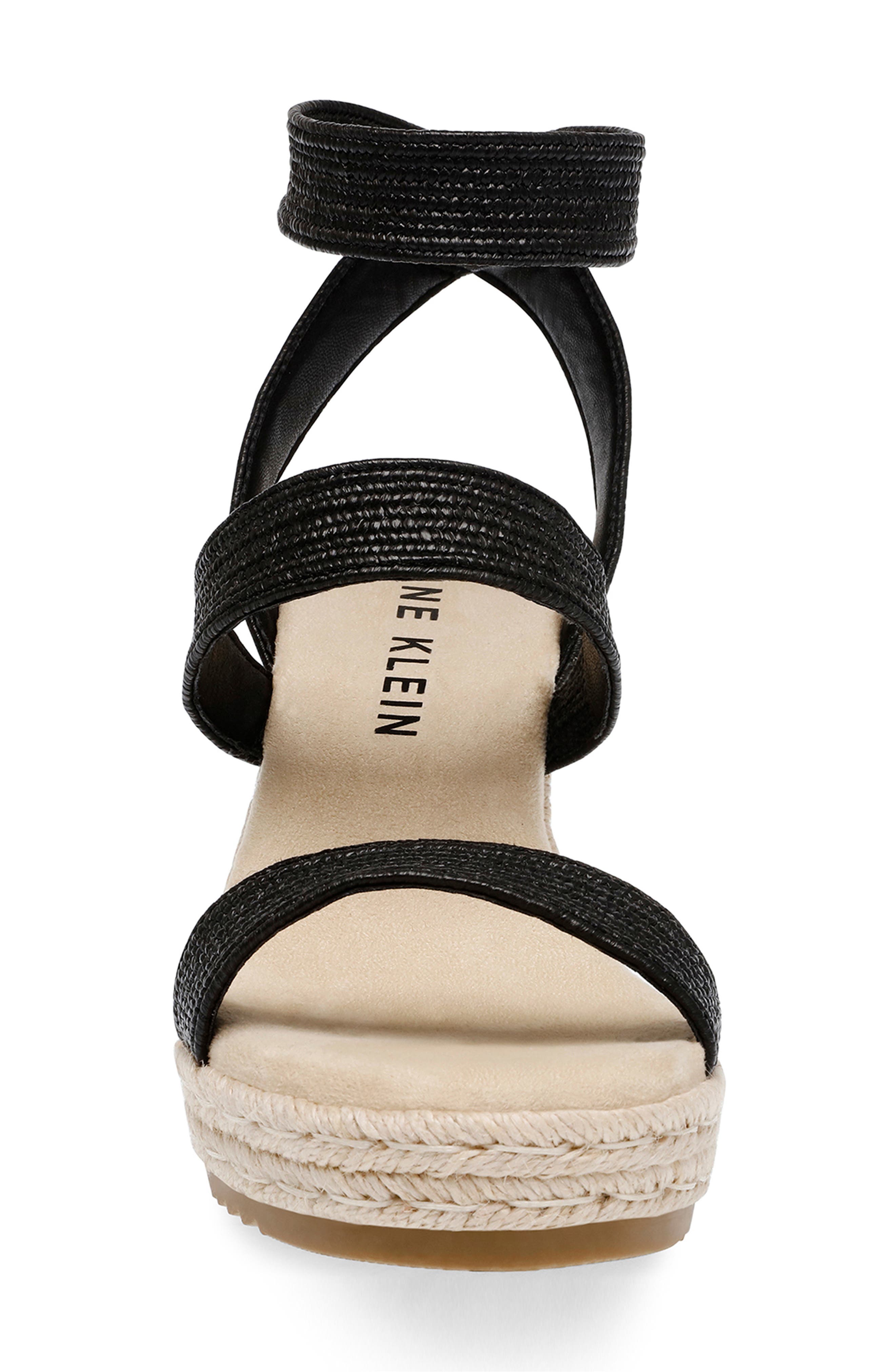 Anne Klein Willa Espadrille Wedge Raffia Sandal, Alternate, color, 