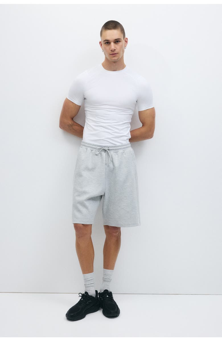 H&M Loose Fit Sports Shorts With Drymove, Alternate, color, Light Gray Melange