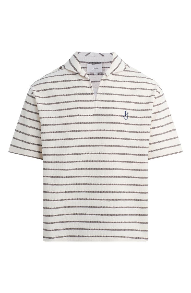 Joe's Mariner Stripe Textured Cotton Blend Johnny Collar Polo, Alternate, color, Morel Stripe