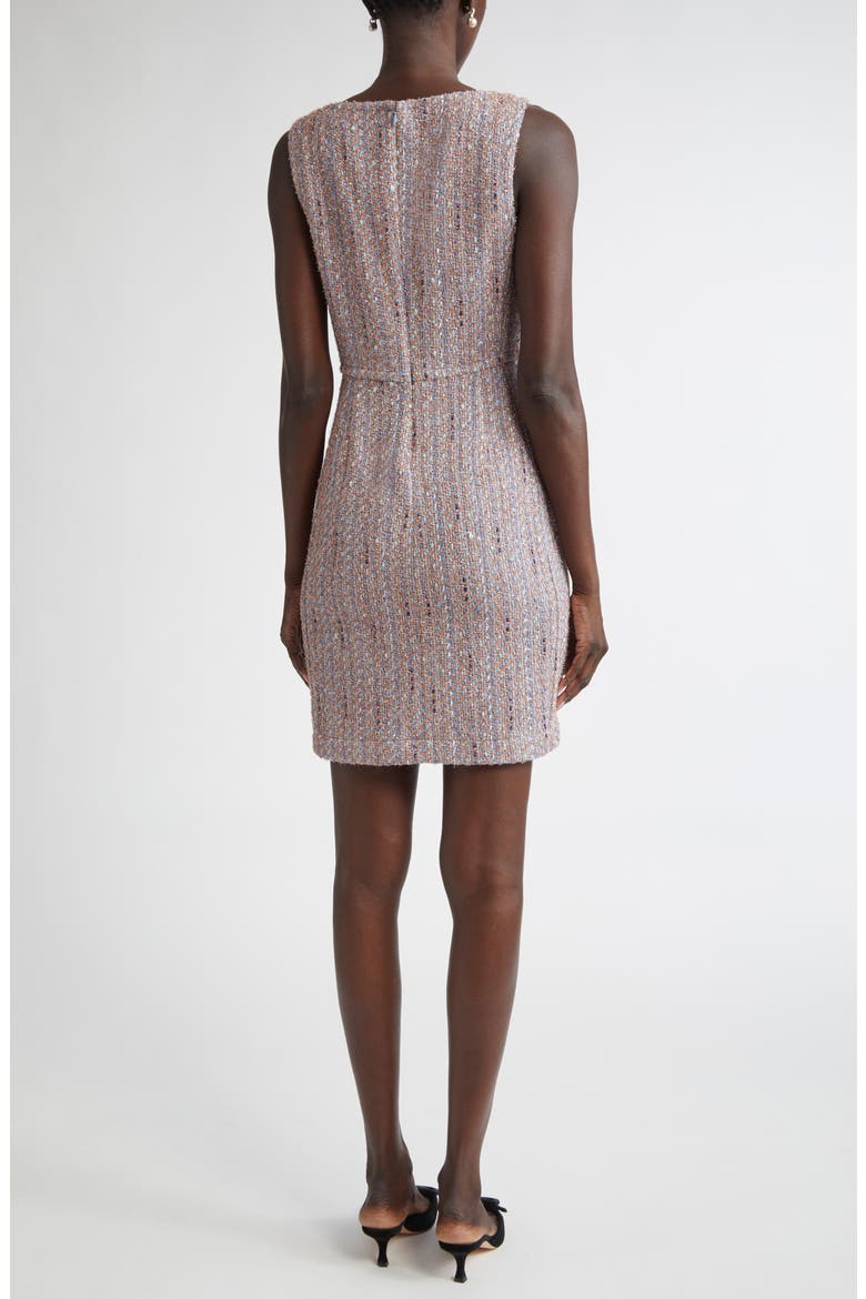 Lena Metallic Tweed Sheath Dress, Alternate, color, PERIWINKLE/ ROSE LUREX MULTI