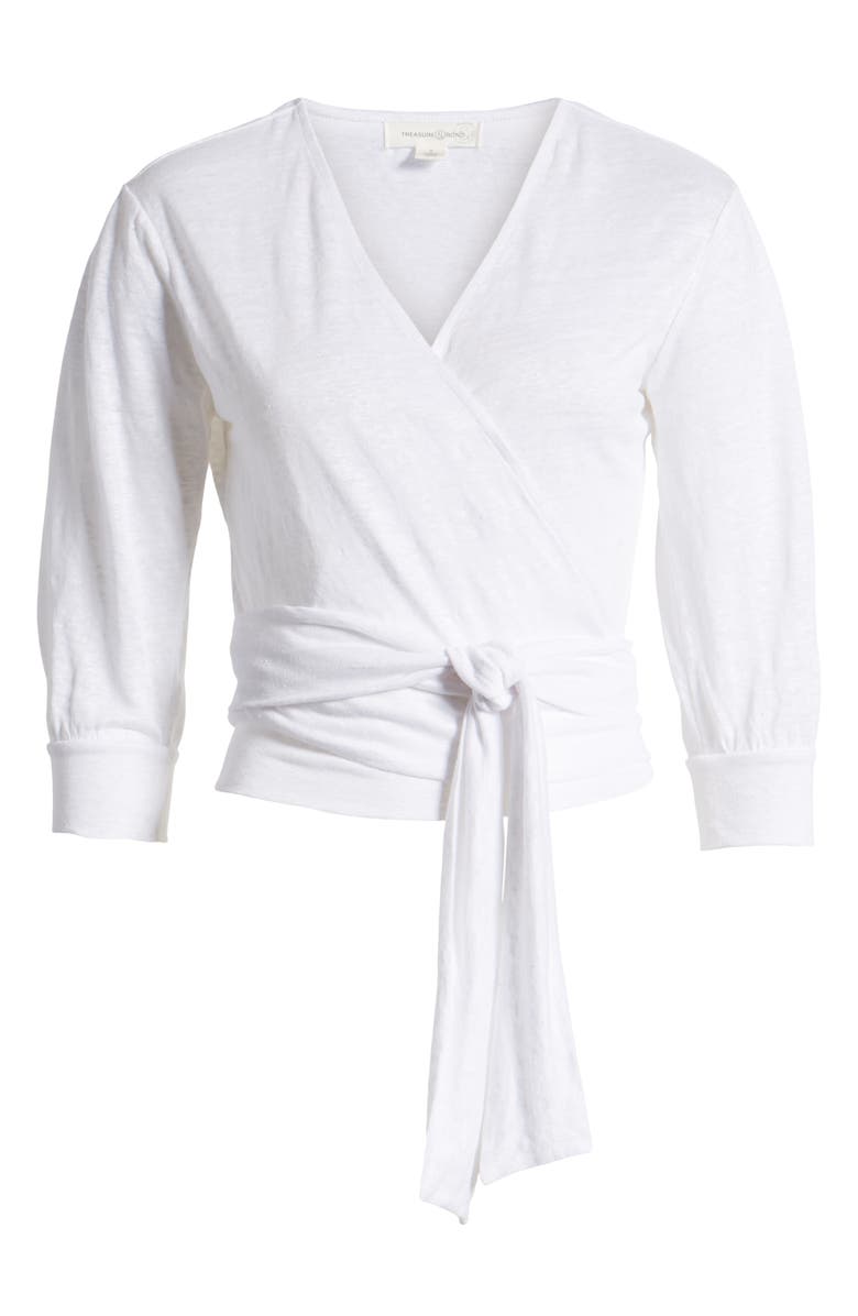 Treasure & Bond Linen Knit Wrap Top, Alternate, color, 