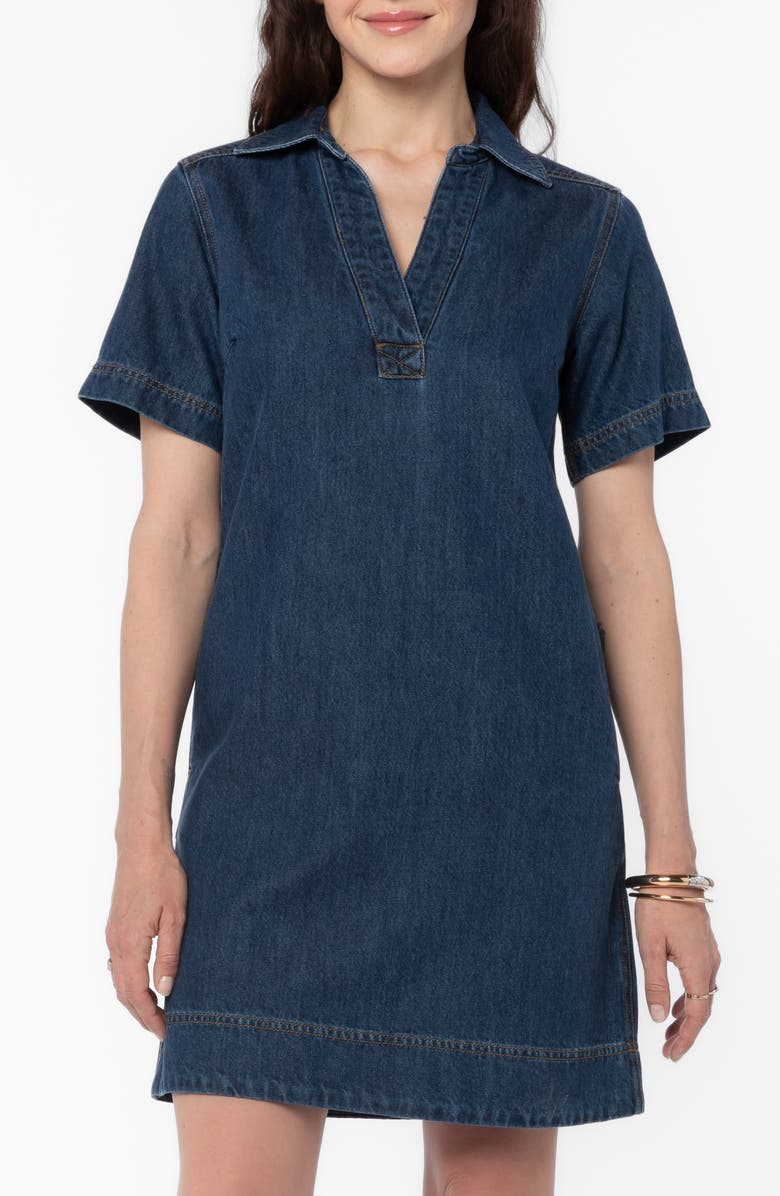 VELVET HEART Briella Denim Popover Dress, Main, color, Deep Indigo