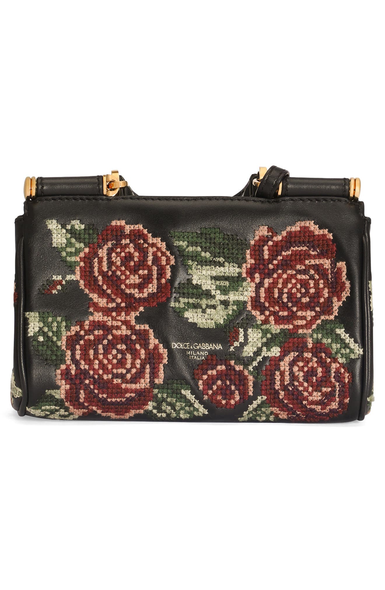 Needlepoint Small Sicily Leather Handbag, Alternate, color, MULTICOLOR 1