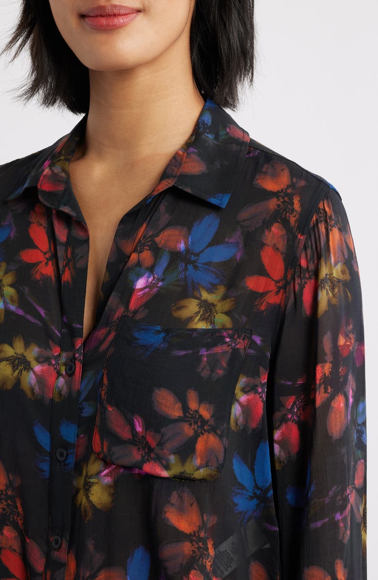 Cloth 
Stone Floral Button-Up Shirt, Alternate, color, Evening Garden Print
