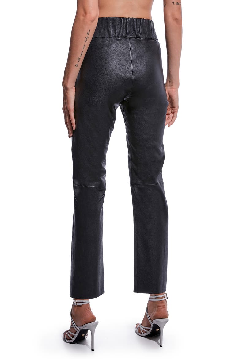 Reagan Stretch Leather Leggings, Alternate, color, BLACK