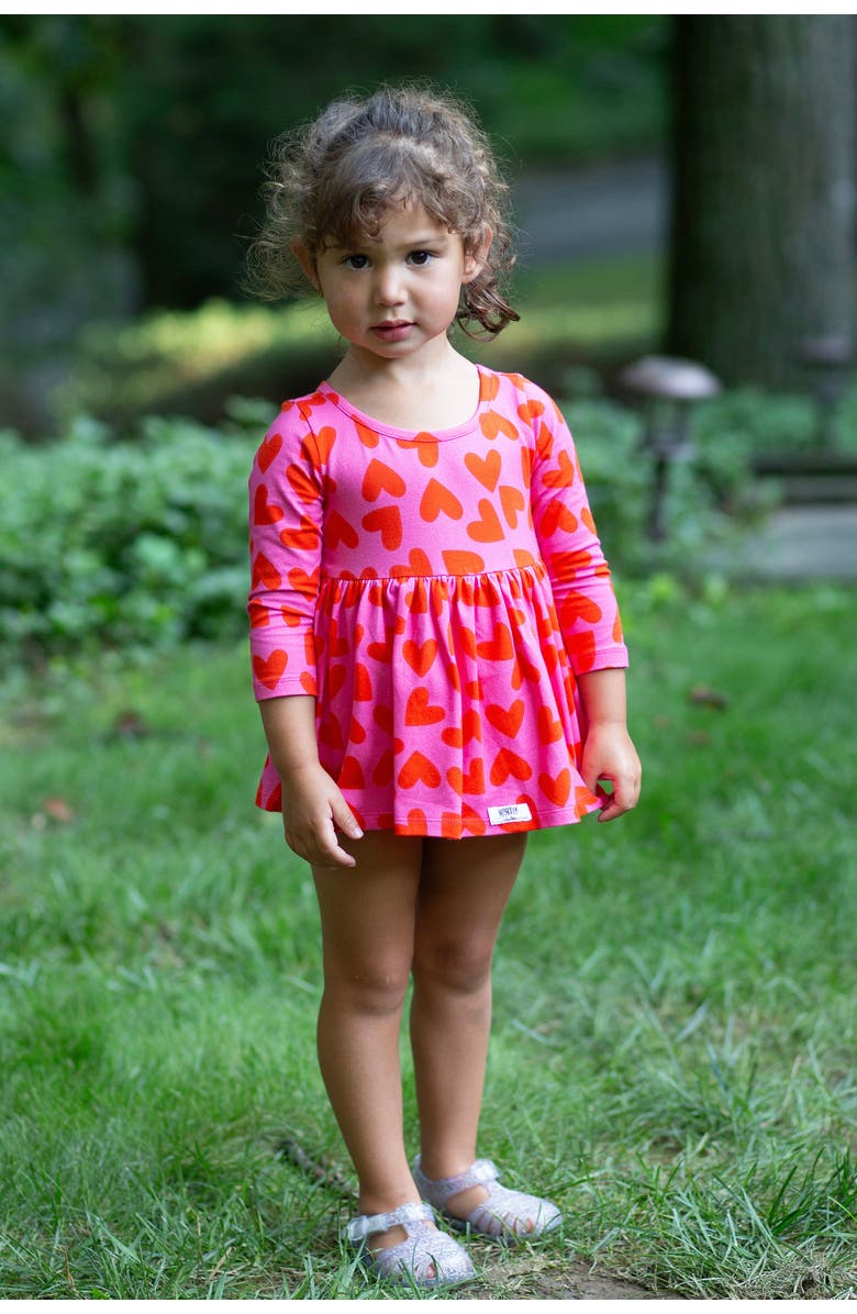 WORTHY THREADS Printed Long Sleeve Bubble Romper, Alternate, color, Hearts