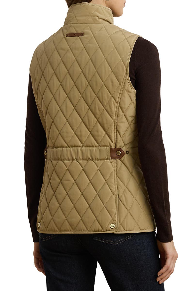 Lauren Ralph Lauren Crest Patch Diamond Quilted Vest, Alternate, color,