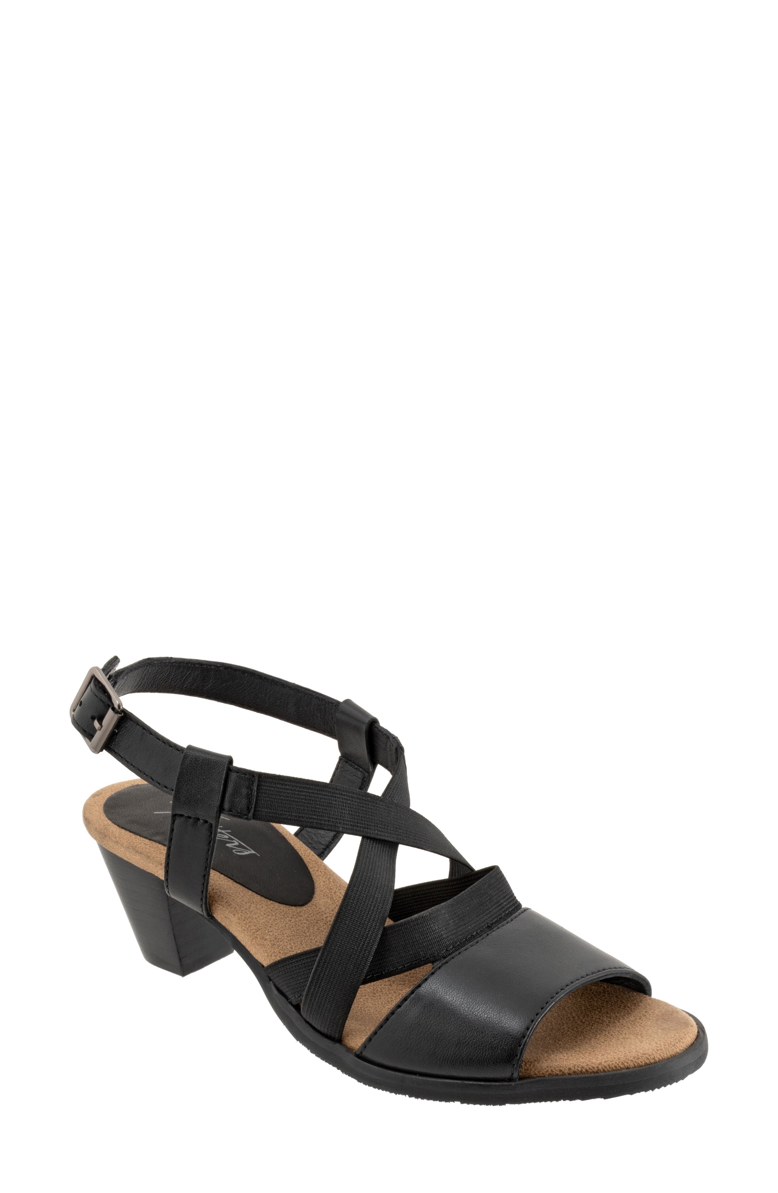 Trotters Meadow Ankle Strap Sandal, Main, color, Black