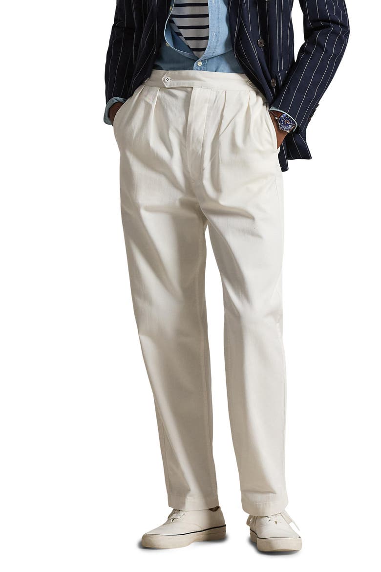 Relaxed Fit Cotton Twill Officer’s Pant, Main, color, DECKWASH WHITE