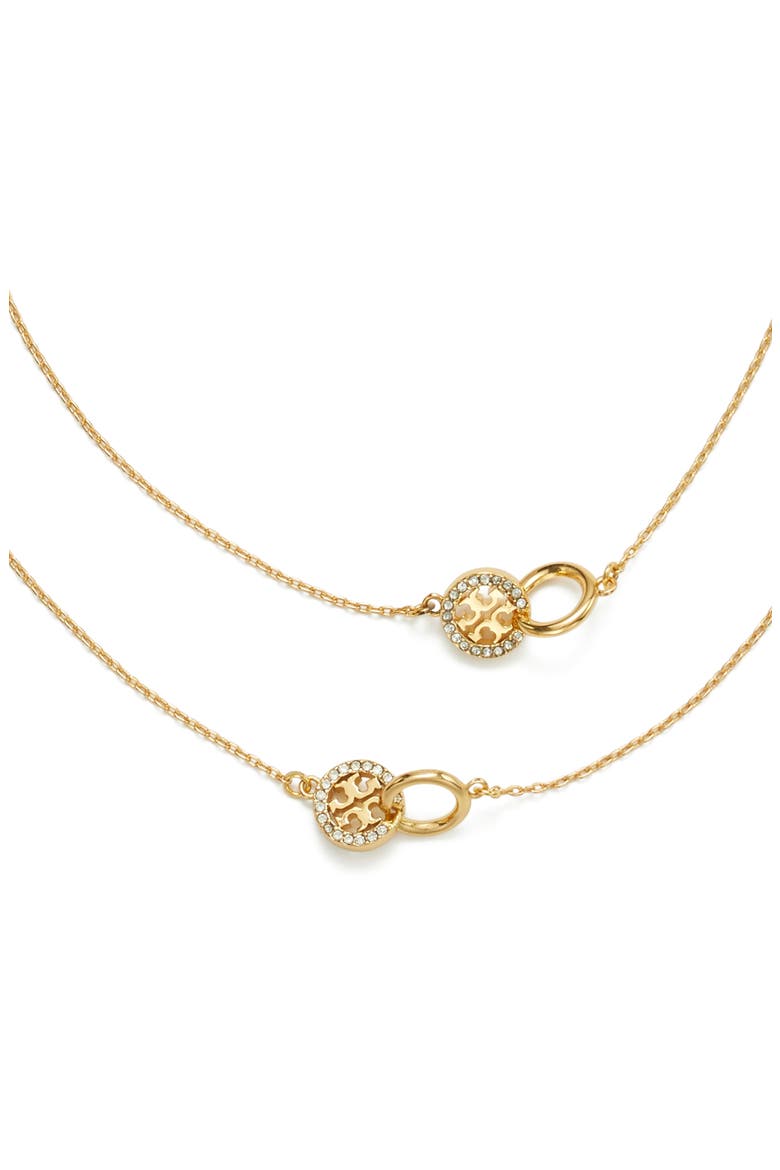 Icon Pavé Interlocking Station Necklace, Alternate, color, TORY GOLD / CRYSTAL