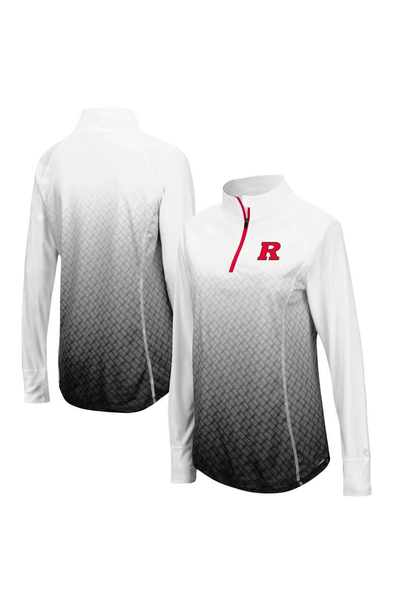 COLOSSEUM Women's Colosseum Black Rutgers Scarlet Knights Magic Ombre Quarter-Zip Raglan Jacket, Alternate, color,