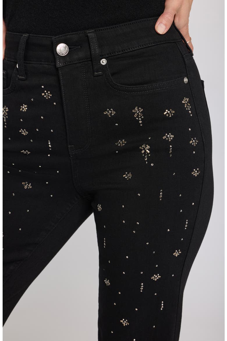 Marilyn Rhinestone High Waist Straight Leg Jeans, Alternate, color, BLACK RINSE
