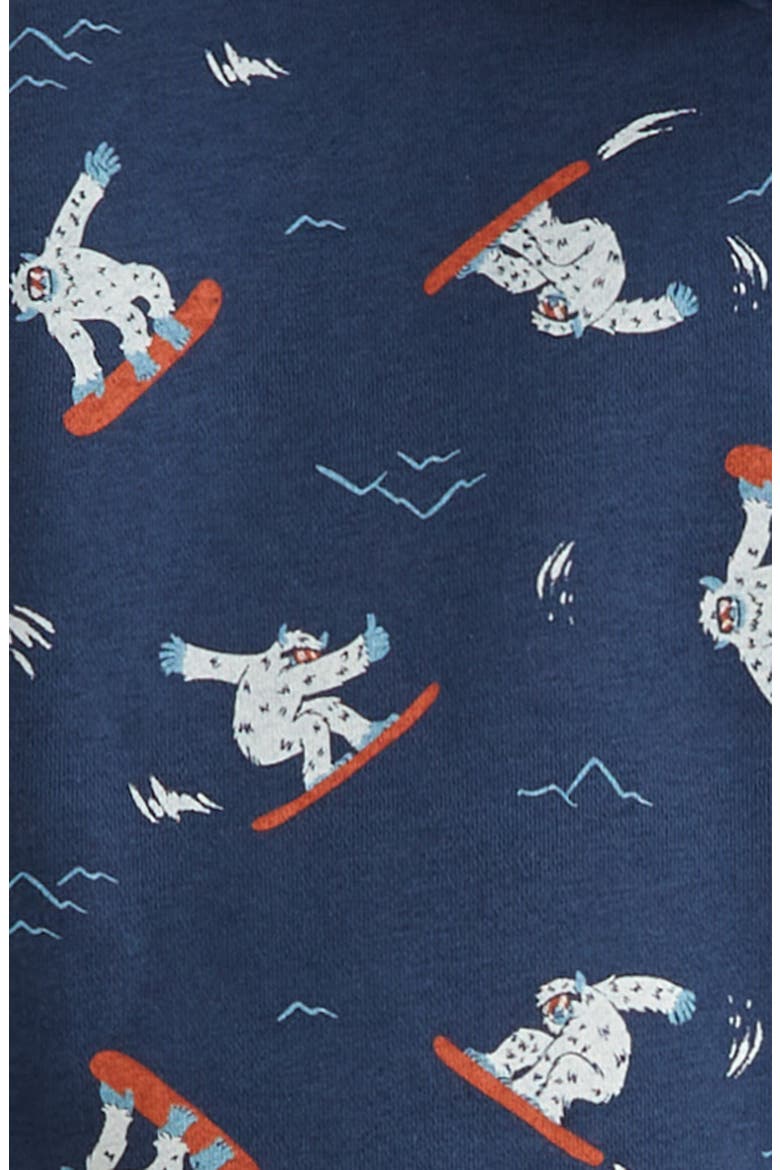 Kids' Print Hoodie & Joggers Set, Alternate, color, NAVY YETI SNOWBOARD- NAVY