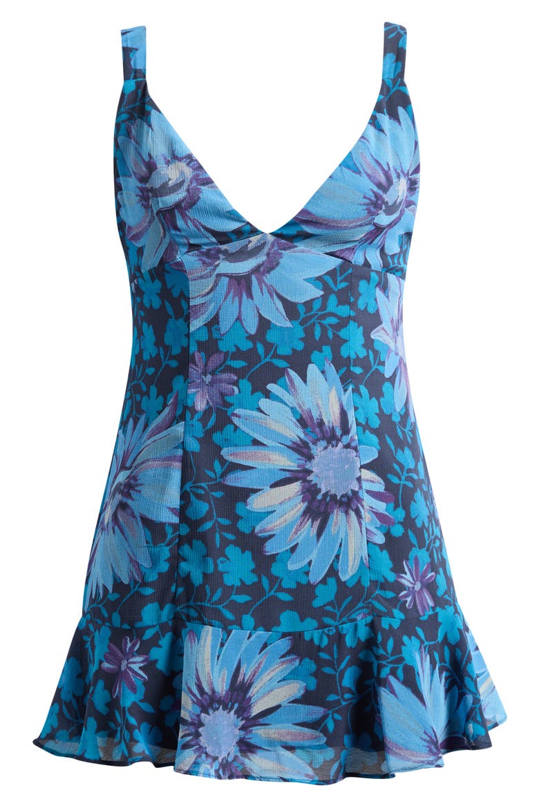 Heat of the Moment Floral Tiered Minidress, Alternate, color, STARLESS NIGHT COMBO
