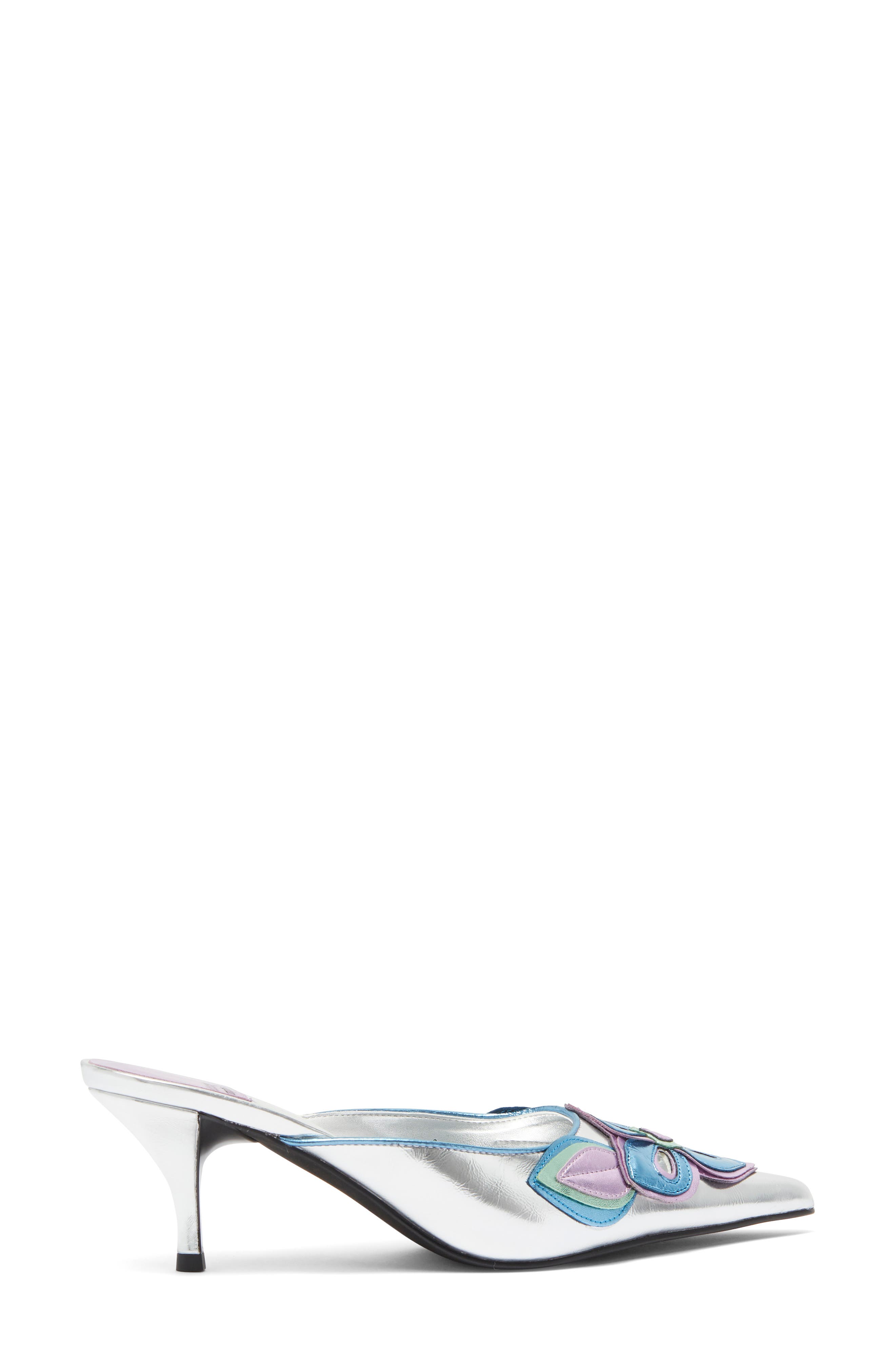 Franny Pointed Toe Mule, Alternate, color, SILVER METALLIC MULTI