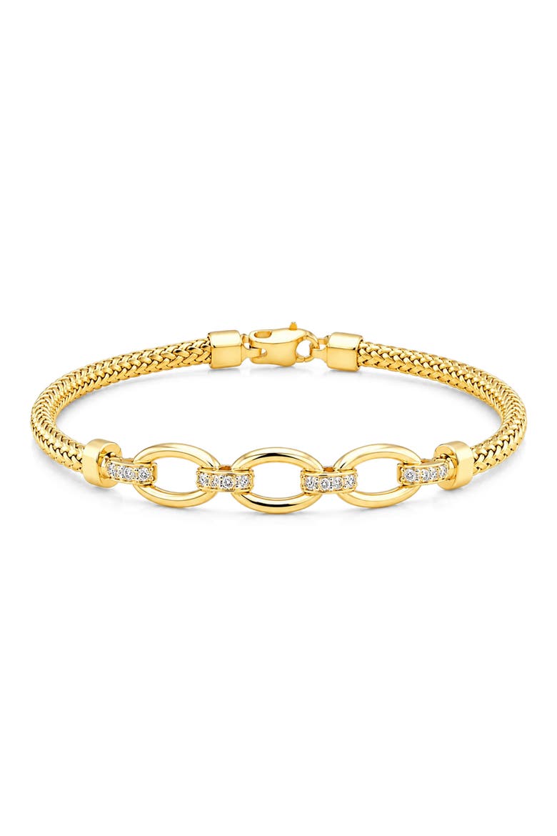 Mesh & Oval Link Bracelet, Main, color, YELLOW