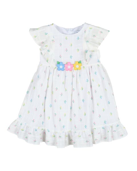 Textured Lawn Floral Printed Dress With Flowers