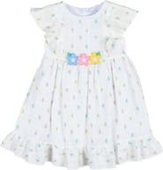 Florence Eiseman Textured Lawn Floral Printed Dress With Flowers