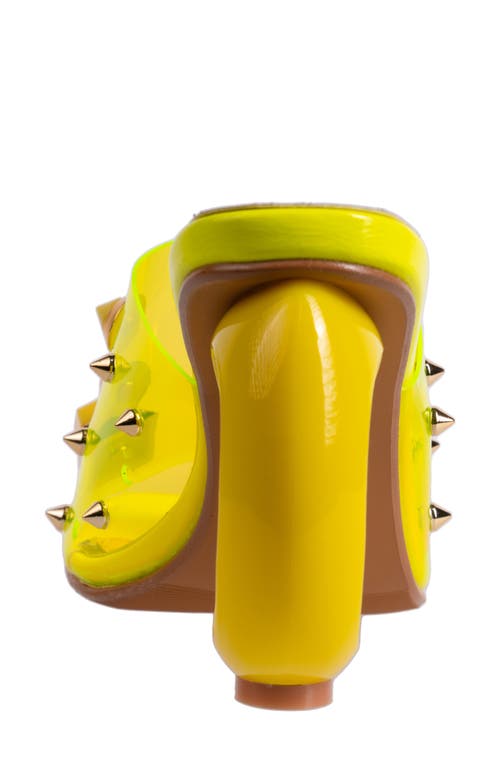 Ninety Union Vegas Sculptural Heel Sandals In Lime