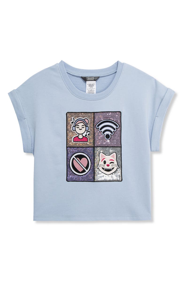 Truce Kids' Pop Art French Terry Top, Main, color, Light Blue