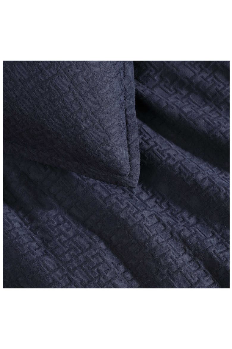 Monogram Matelassé Comforter & Pillow Shams Set, Alternate, color, NAVY