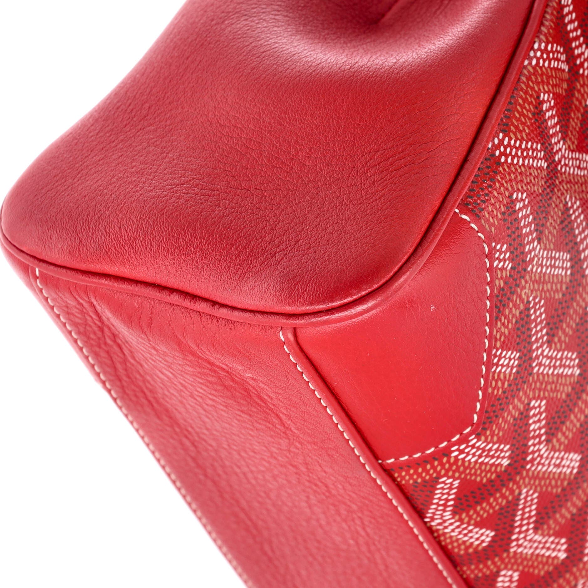 Pre-Owned Goyard Saigon Top Handle Bag Coated Canvas with Leather Mini, Alternate, color, Red