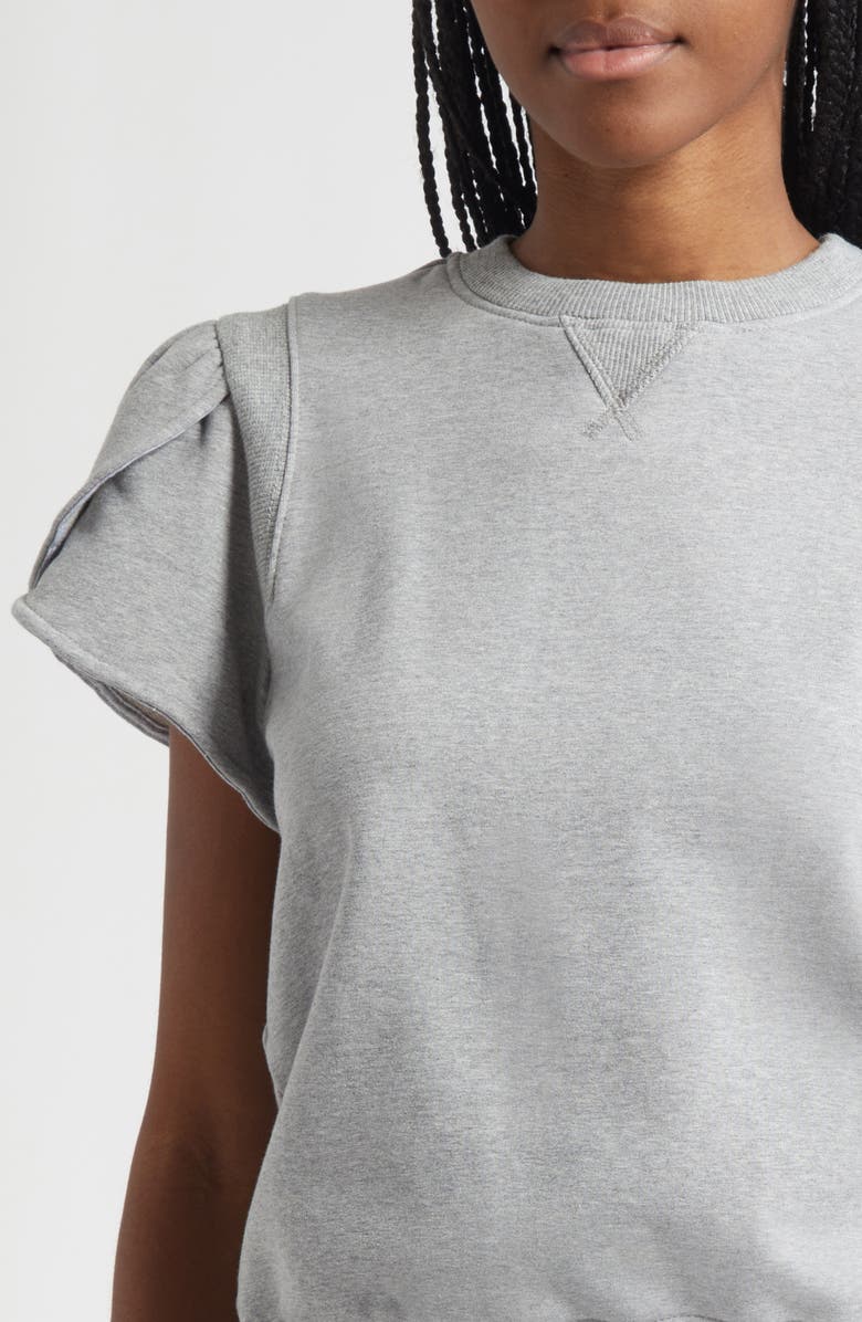 3.1 Phillip Lim Tulip Sleeve French Terry Sweatshirt, Alternate, color, Grey Melange