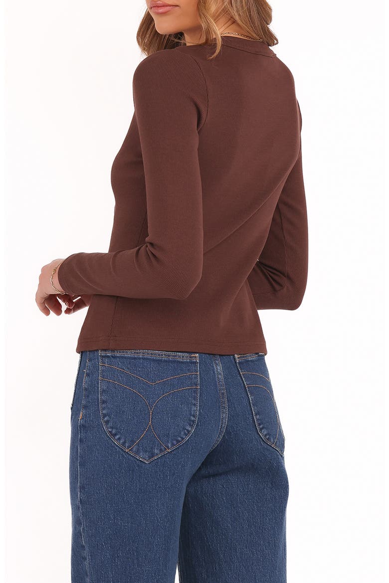 Cass Rib Stretch Cotton Button-Up Shirt, Alternate, color, CHOCOLATE BROWN