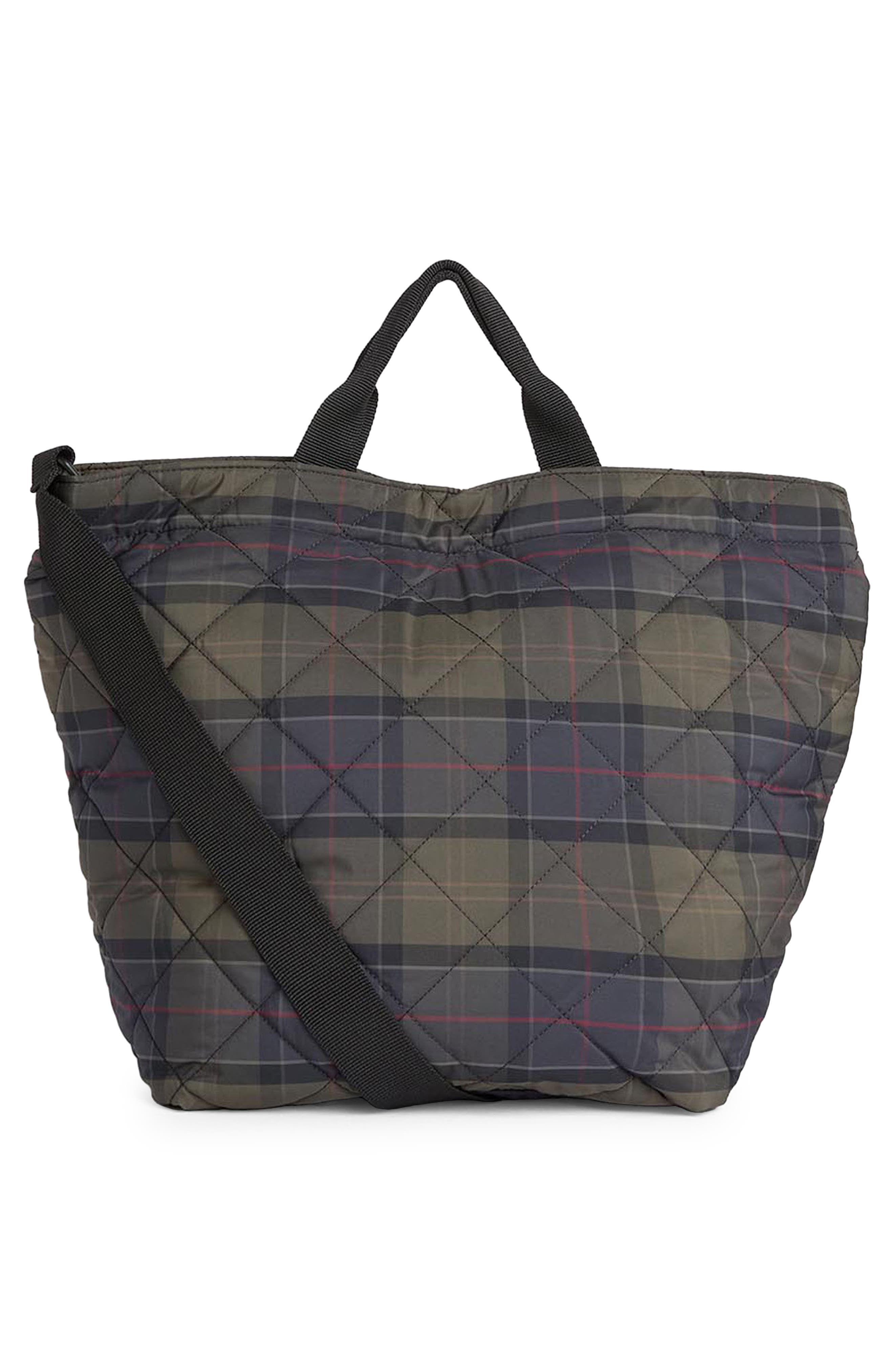 Tartan Liddesdale Quilted Tote Bag, Alternate, color, SHADOW CLASSIC TARTAN