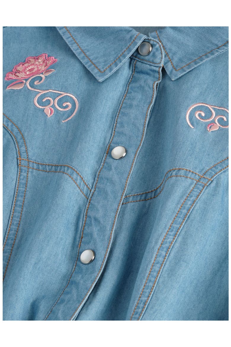 Kids' Western Denim Dress, Alternate, color, LIGHT BLUE WASH