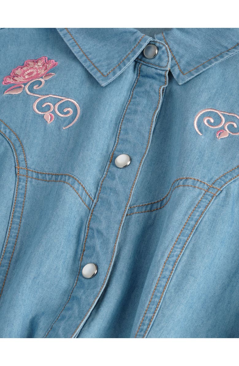 Scotch & Soda Kids' Western Denim Dress, Alternate, color, Light Blue Wash