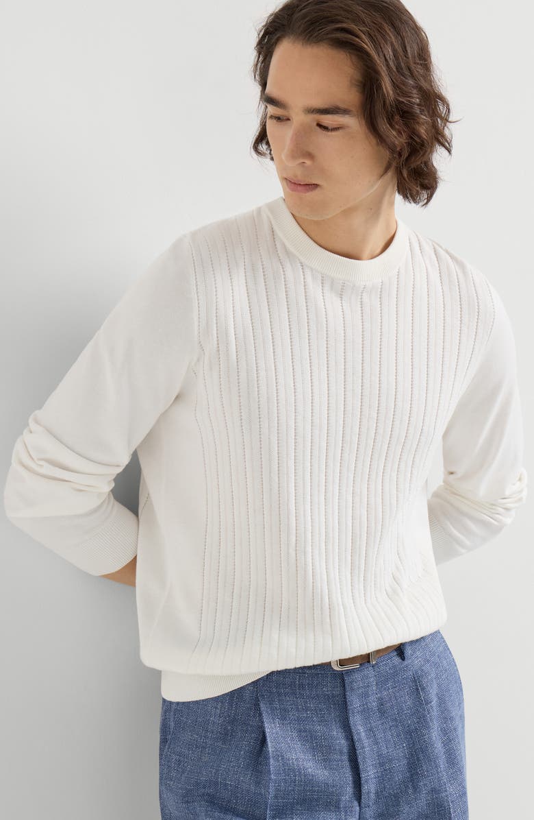 Brunello Cucinelli Cotton sweater, Alternate, color, Panama