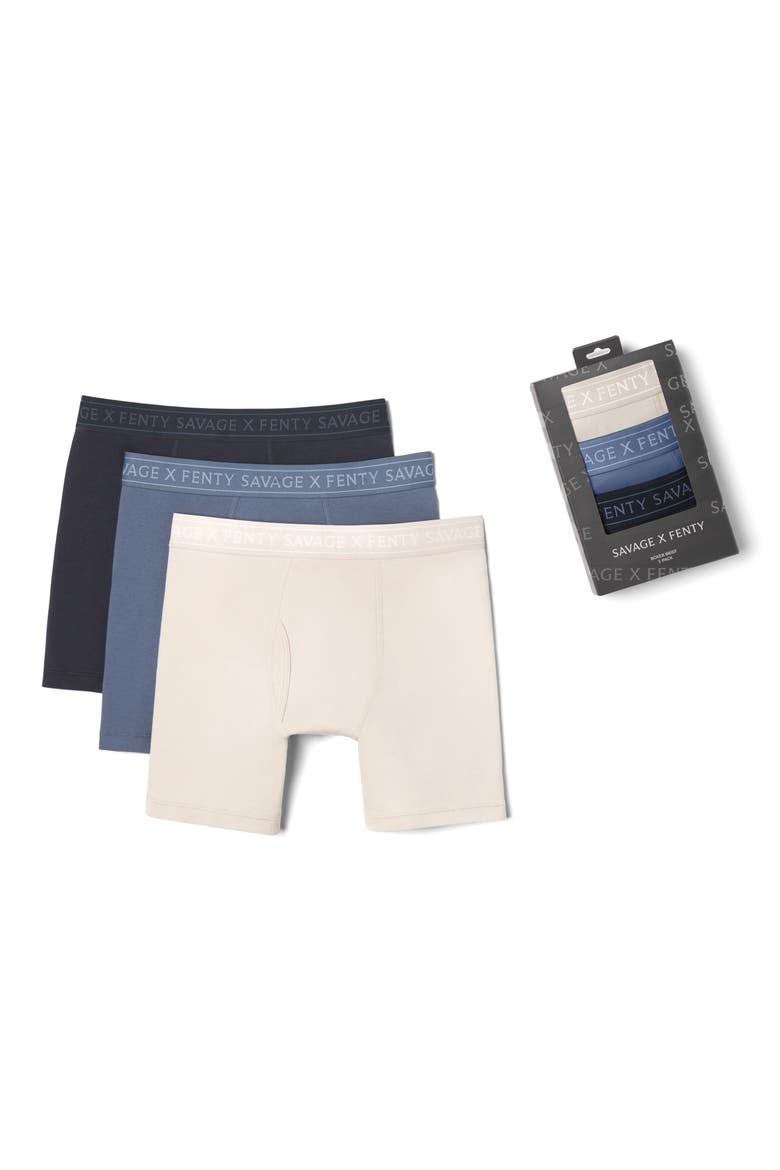 Savage Classics 3-Pack Boxer Briefs, Main, color, TAUPE/BLUE/NAVY