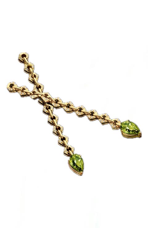 Bond Signature Tourmaline & Diamond Mini Linear Drop Earrings