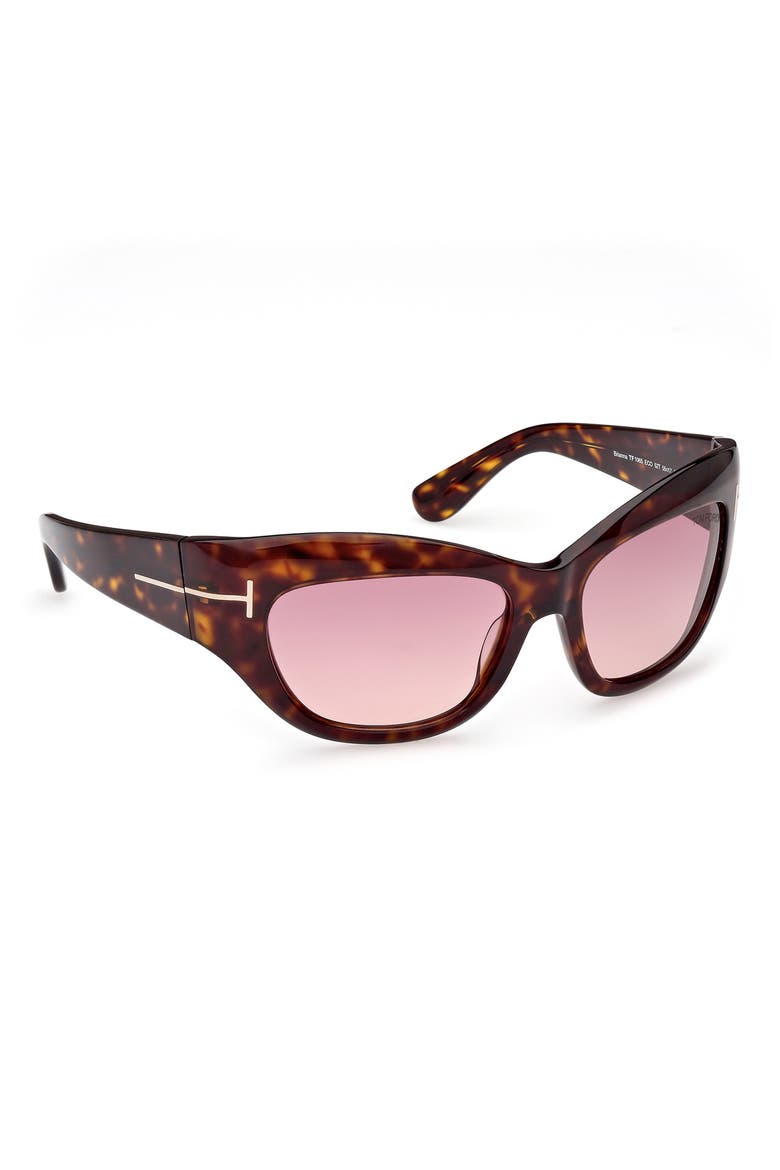 Brianna 55mm Gradient Cat Eye Sunglasses, Alternate, color, CLASSIC HAVANA / PURPLE PINK