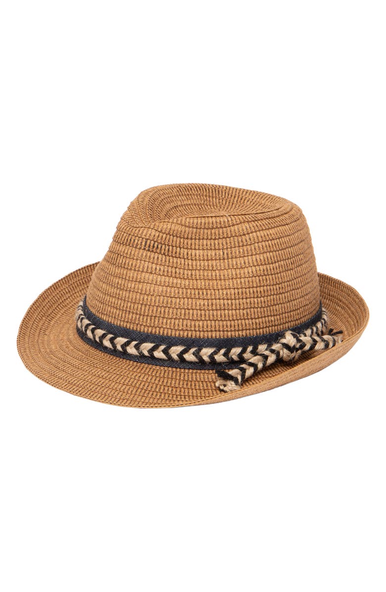 San Diego Hat Braid Trim Fedora Hat, Main, color,