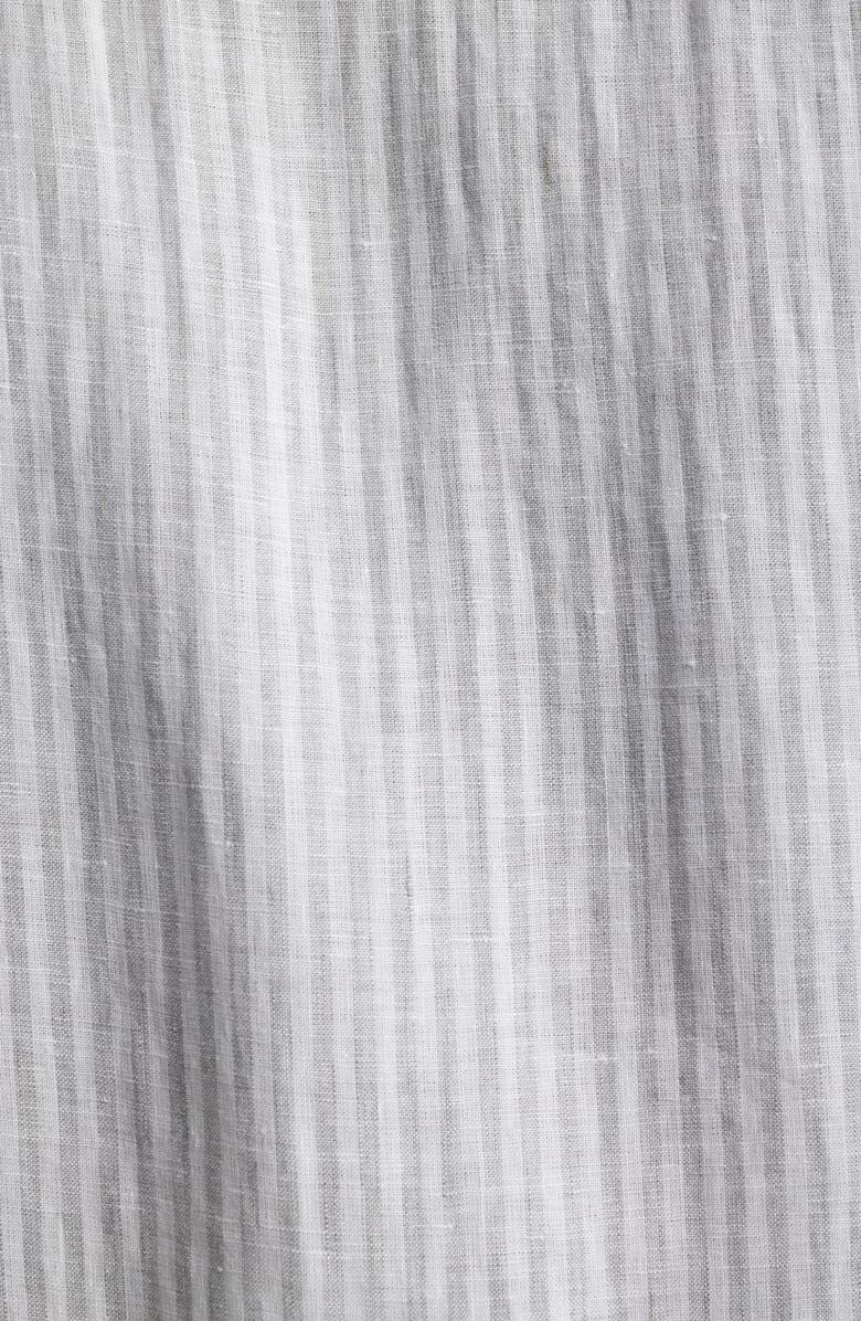 Peter Millar Crown Crafted Astino Lino Stripe Linen Button-Up Shirt, Alternate, color, British Grey