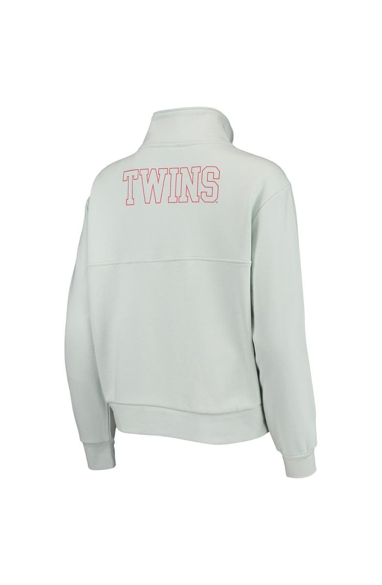 THE WILD COLLECTIVE Women's The Wild Collective Light Blue Minnesota Twins Two-Hit Quarter-Zip Pullover Top, Alternate, color, Light Blue