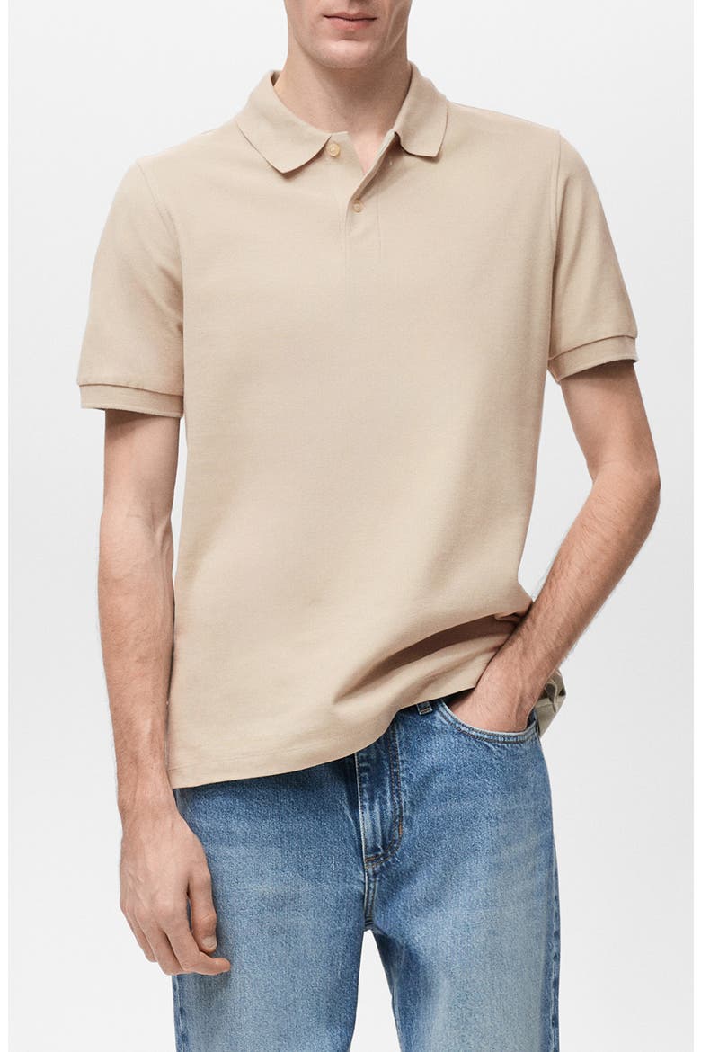 Regular Fit Cotton Pique Knit Polo, Main, color, ECRU