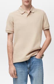 MANGO Regular Fit Cotton Pique Knit Polo