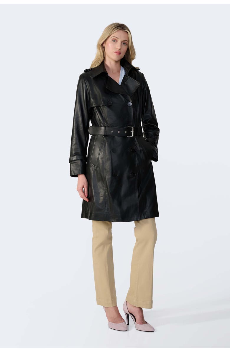 Furniq UK Soho Leather Jacket, Alternate, color, Black