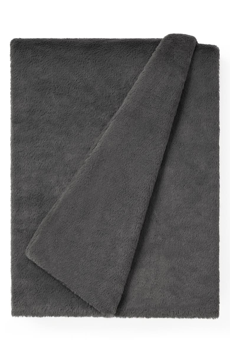 UGG<sup>®</sup> Marcella Faux Fur Throw Blanket, Alternate, color, Charcoal