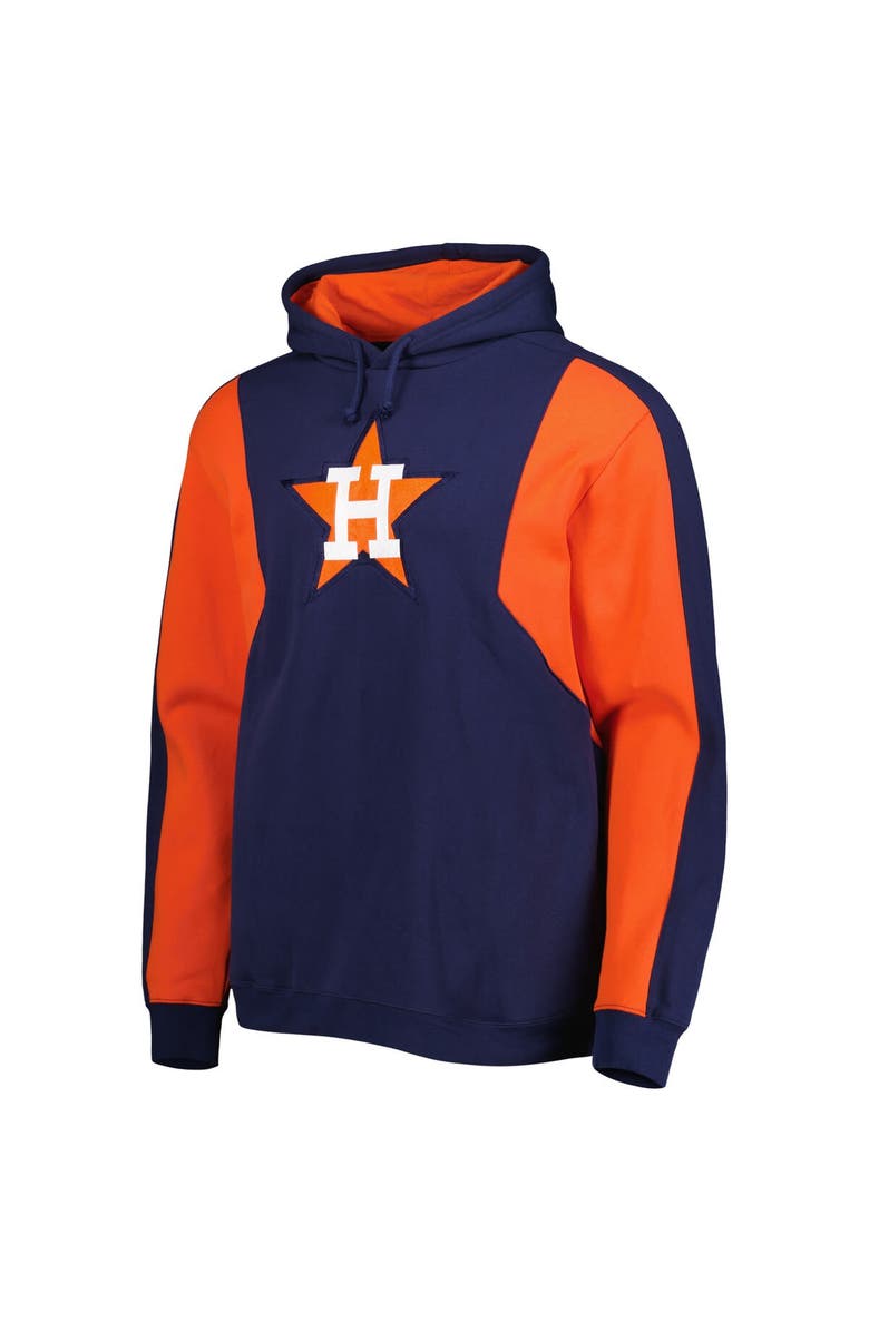 Mitchell & Ness Men's Mitchell & Ness Navy/Orange Houston Astros Colorblocked Fleece Pullover Hoodie, Alternate, color, Navy