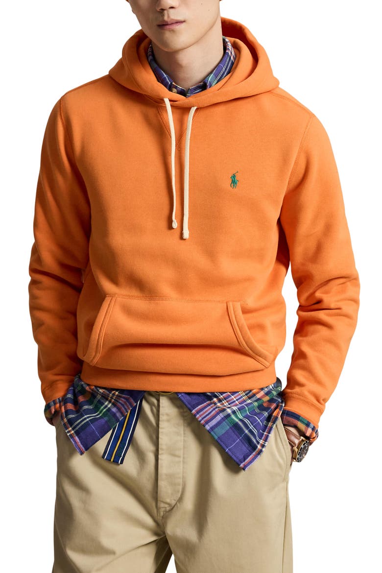 Cotton Blend Fleece Hoodie, Main, color, ORANGE